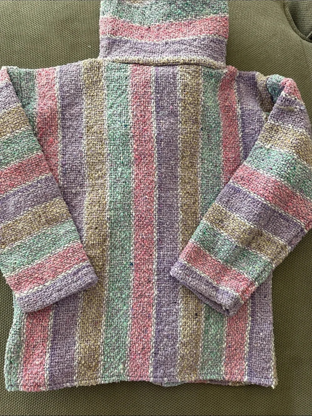 Kids Striped Beach Poncho Pullover - Pastel Multi